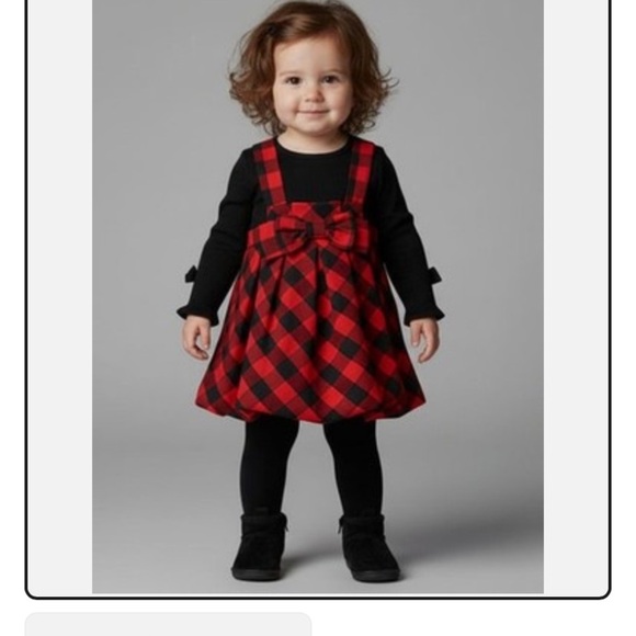 deux par deux Other - Deux Par Deux Girl Dress & Top Red and Black Check 2 Piece Set size 5